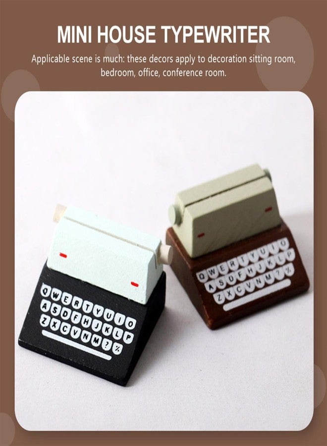 BCOATH Miniature Dollhouse Typewriter Model Retro Mini Typewriter Decor Vintage Style Small Scale Home Office Accessory - Image 3